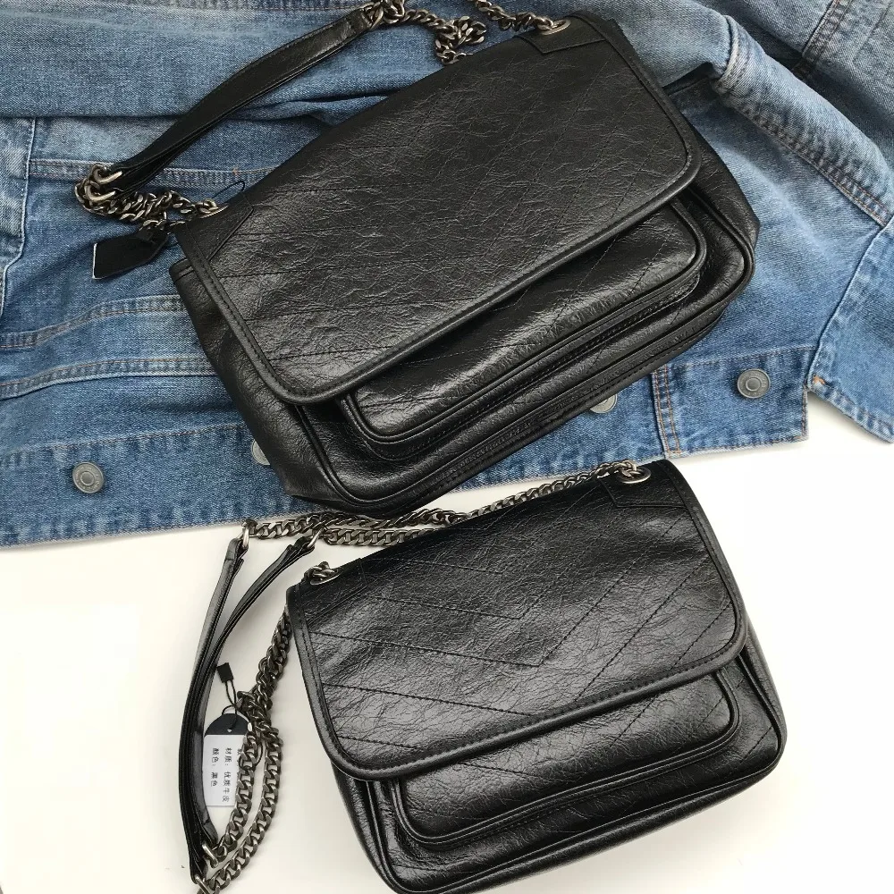 

Kafunila 2018 new arrival genuine leather saddle bags for women famous brand designer soft cow leather retro chain shoulder bags
