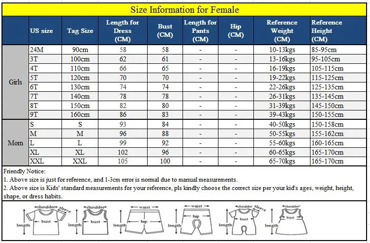 size for female
