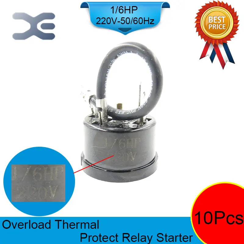 

10PCS Refrigerator Parts Overload Protector Refrigerator Refrigerator Compressor 220V 125W 1/6 HP