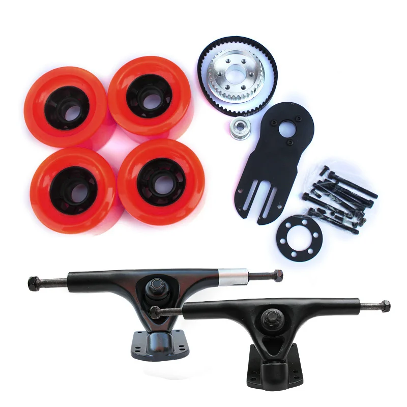 New Electric Skateboard Wheels Double Drive Truck Electric Skateboard Single Drive Gear Belts Electric Skateboard Parts - Цвет: kit 11