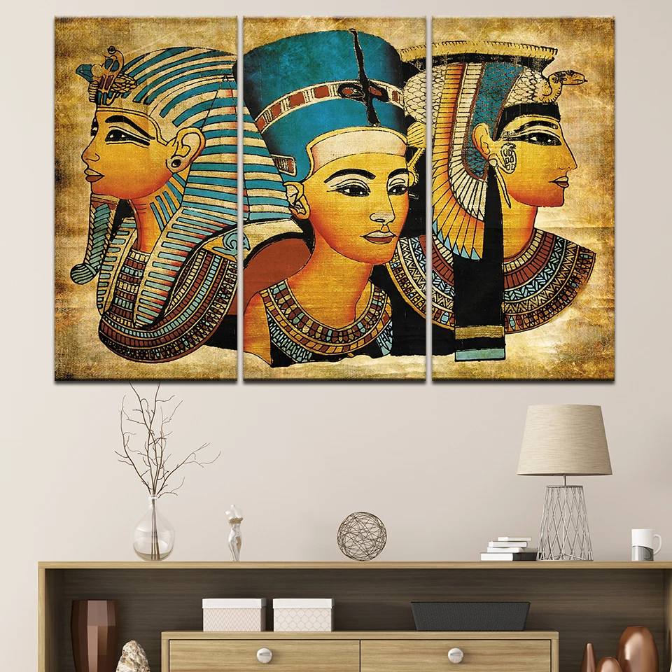 Egypt Egyptian vintage old  Cleopatra  Ancient Art poster PAINTING  Print 100cm 