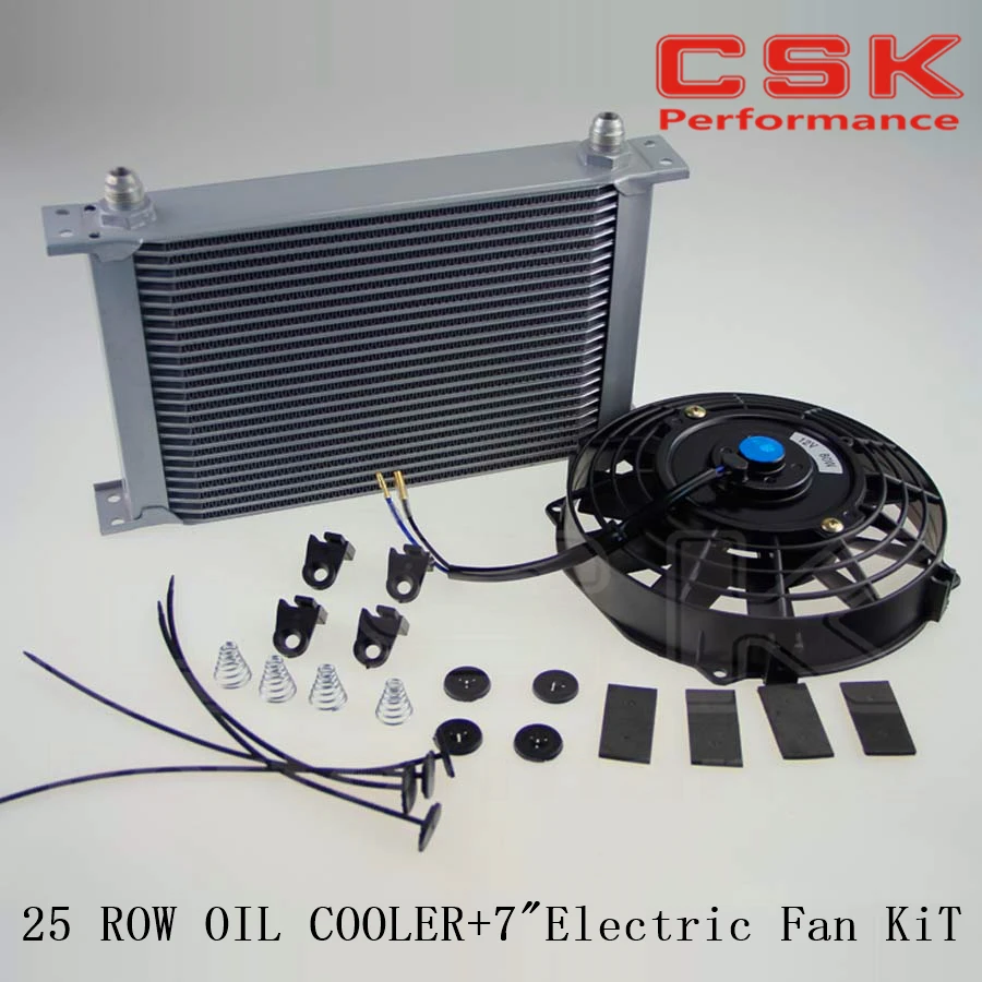 AN 8AN 25 ROW Universal Oil Cooler +7" Electric