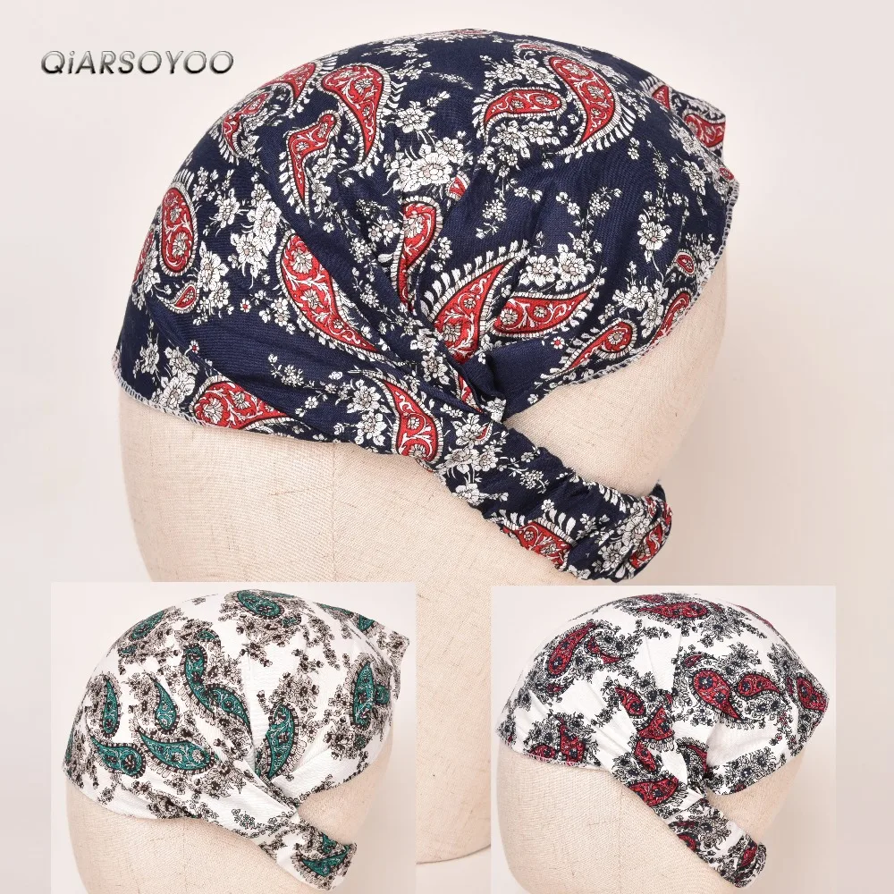 

Fashion Women Stretch Wide Paisley Print Bandana Multi Headbands Turban Headwrap Hair accessories 3 IN ONE