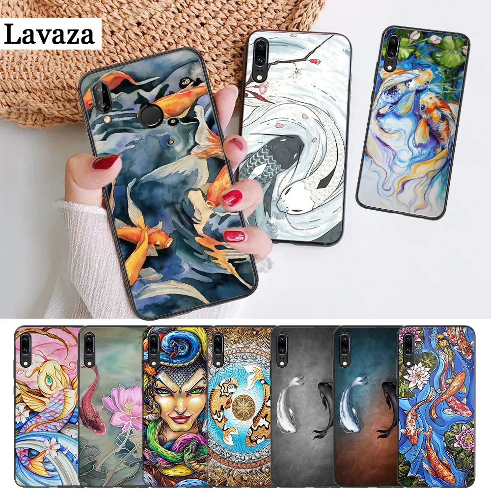 

Lavaza Yin Yang Koi Fish Silicone Case for Huawei P8 Lite 2015 2017 P9 2016 Mimi P10 P20 Pro P Smart 2019 P30 Lite Pro
