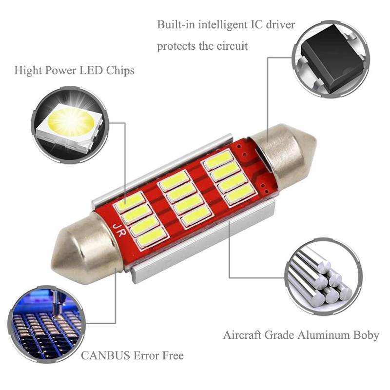 2 шт. светодиодный 36 мм белого и синего цвета с can-bus C5W лампы 4014 SMD Подсветка салона фонарь освещения номерного знака для BMW E39 E36 E46 E90 E60 E30 E53 E70