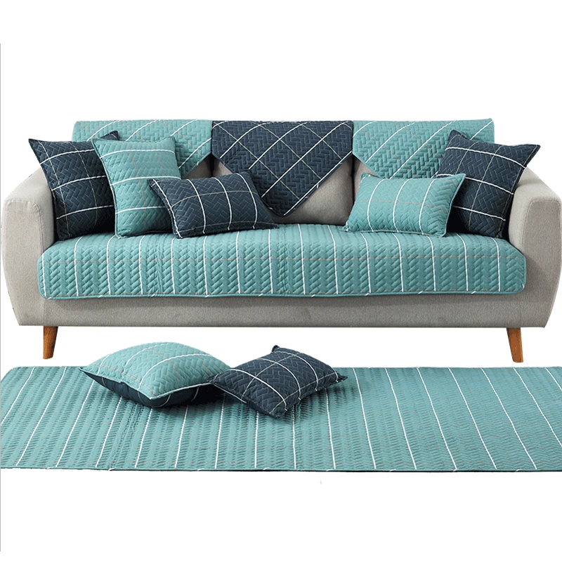 Modern Soft Nonslip Fabric Sofa Mats Green Blue Sofa Cover Resistant Sofa Slipcover Seat Modern Soft Nonslip Fabric Sofa Mats Green Blue Sofa Cover Resistant Sofa Slipcover Seat