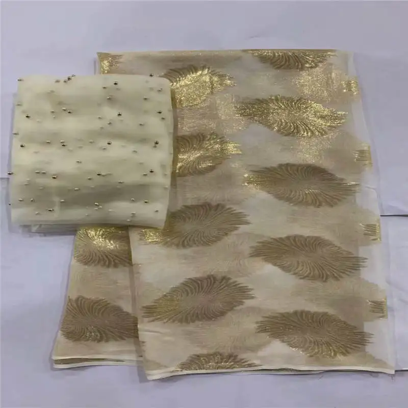 

African soft silk fabric for garment neat embroidery on the gold & purple satin material with swiss voile lace tissu ! P61202