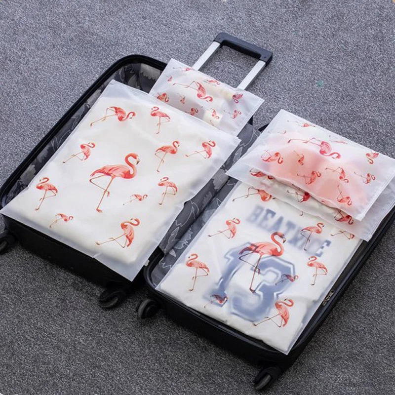 PURDORED 1 قطعة واضح فلامنغو حقيبة سفر لمستحضرات التجميل سستة أوراق المكياج المنظم تخزين ماكياج الحقيبة حقيبة مستحضرات تجميل دروبشيبينغ