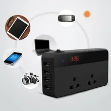 Автомобиль Мощность инвертор напряжение 200 Вт DC 12 В/24 В 110 В/220 В 4 USB штепсельная розетка зарядное устройство