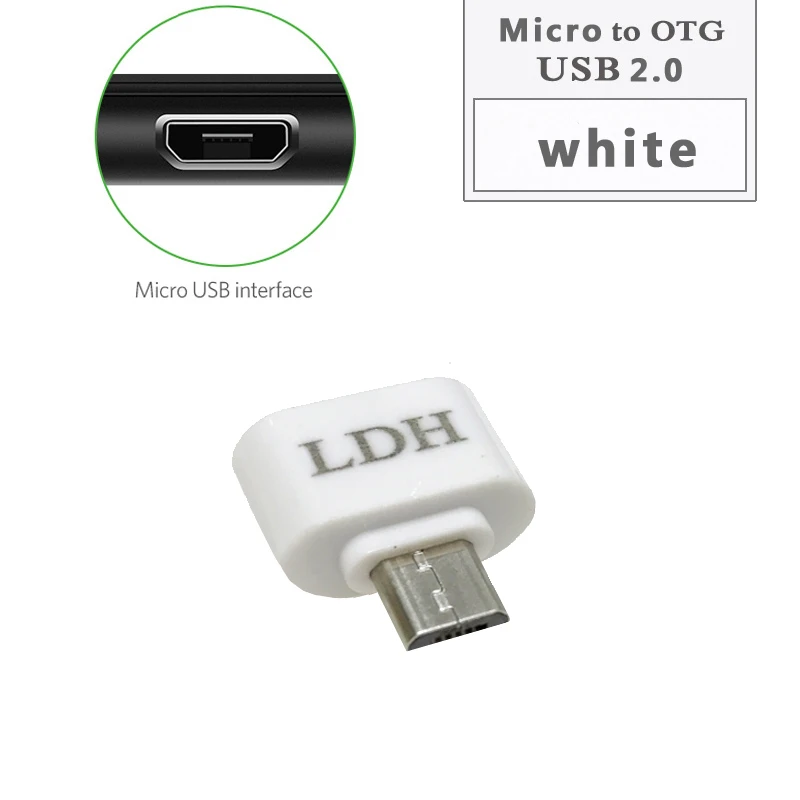 LDH Micro USB OTG к USB Type c otg адаптер V8 Разъем конвертер для Samsung huawei ZTE xiaomi lenovo lg Android Type-c Typec - Цвет: Micro Port OTG White