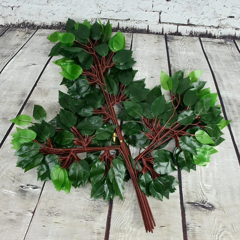 

12 Pieces Garden Plant Leaves Artificial Plant Branch & 1 pieces natural dry rattan home bedroom party decoration home