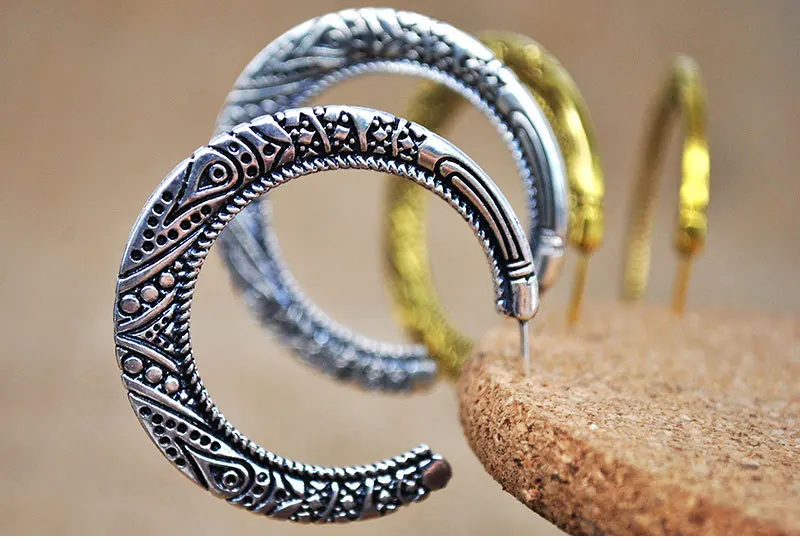 

charming tibet silvers Miao Silver earring luck Jewelry shipping free