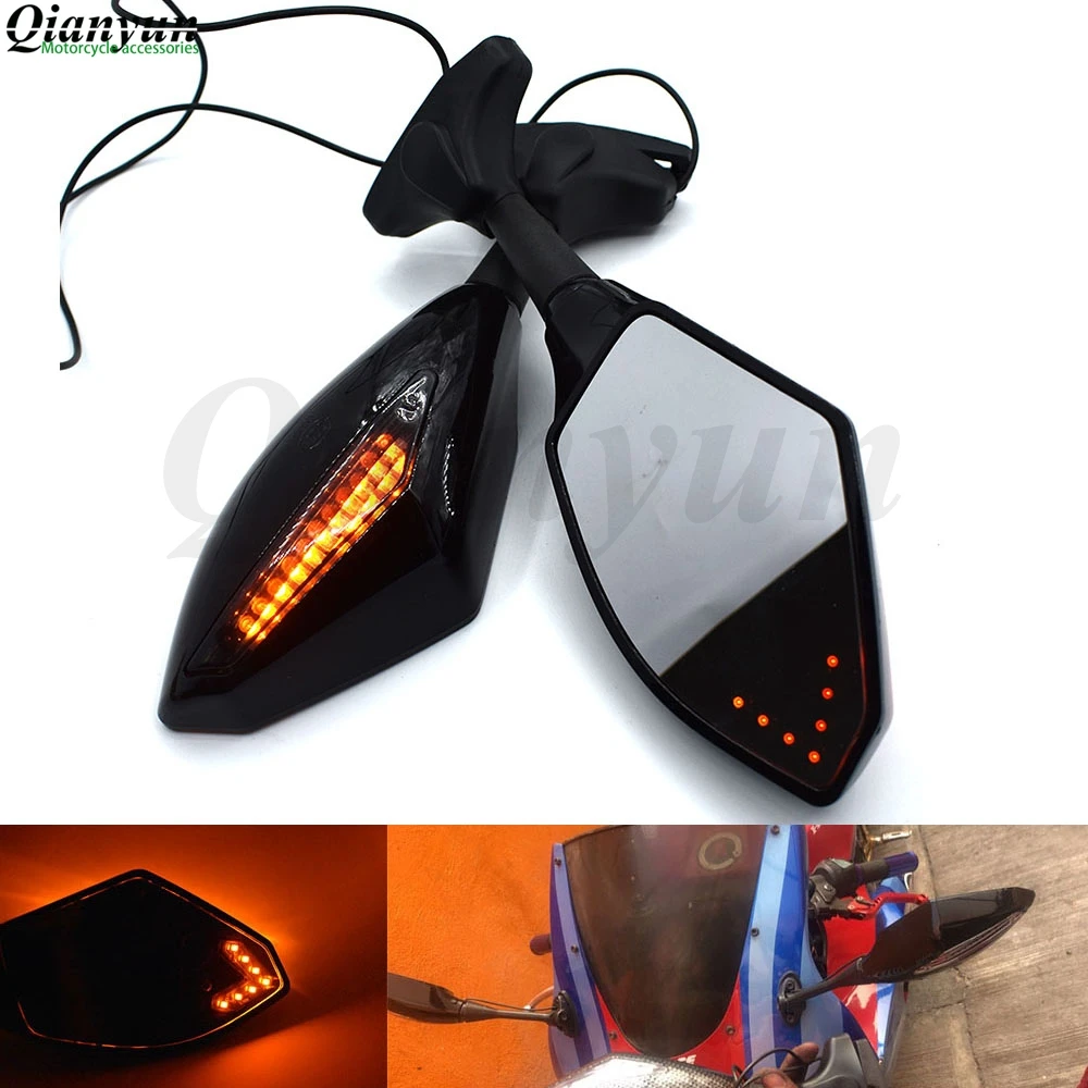 

Universal Motorcycle LED Steering Light Flash Rearview Mirror Side View Mirror For Honda CBR900RR VTX1300 CB919 CBR929RR VFR800