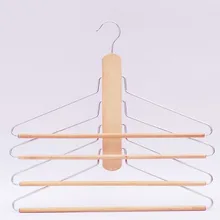 Hangerworld Экономия пространства многослойная деревянная вешалка для хранения одежды и брюк(4 шт./лот