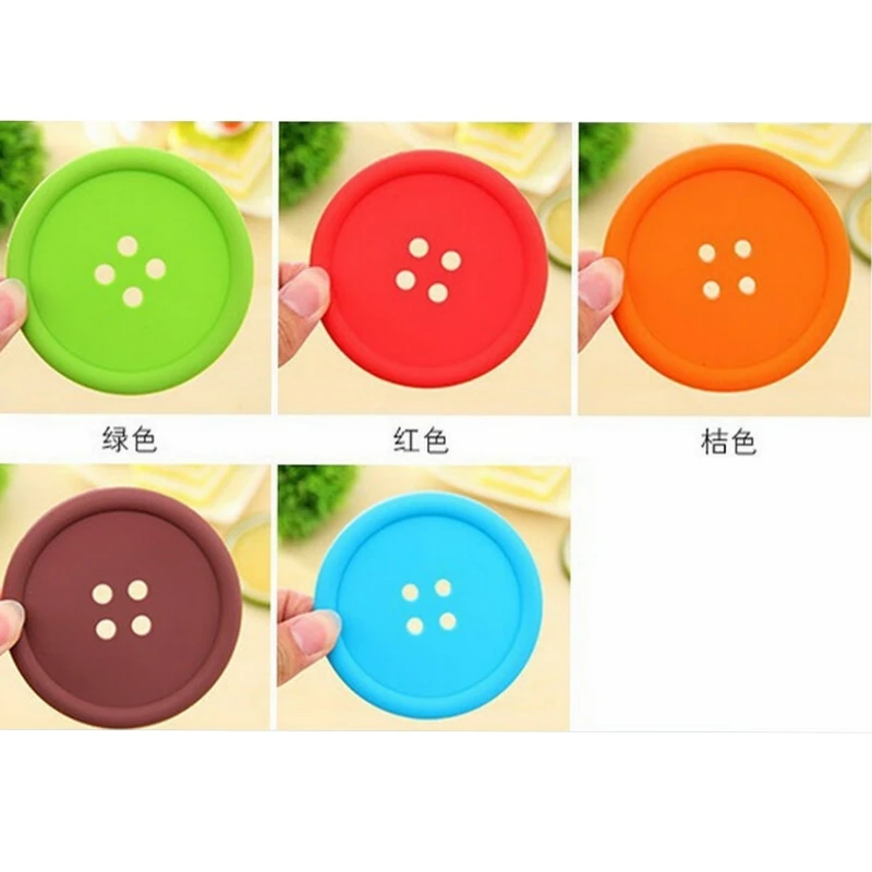 1XSilicone Coffee Placemat Button Coaster Cup Mug Glass Beverage Holder Pad Mat | Дом и сад
