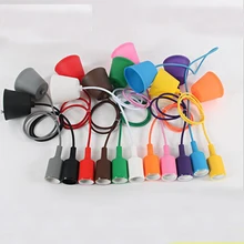 Ресторан подвесная потолочная лампа голова 1 метр Кабель Силикагель провода E27 основание светильника держатель 5 шт