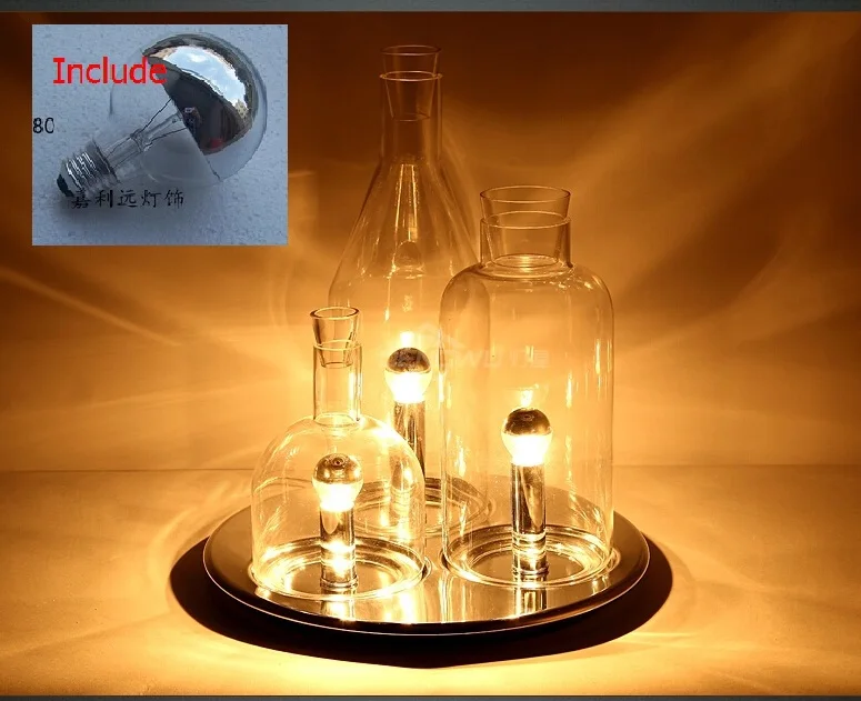 Современная светодиодная настольная лампа, 3 шт., настольная прикроватная лампа для бутылок, декорирование абажура, офисный светильник для учебы, настольная лампа, 110-240 В