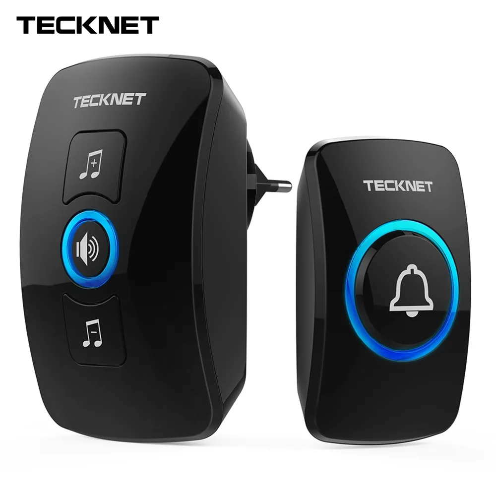 Billig TeckNet Hause Willkommen Drahtlose Türklingel Smart 32 Songs Die Glocke FÜHRTE Licht Mit Wasserdicht Touch Taste Smart Tür Glockenspiel