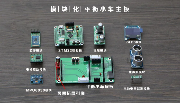 Свет издание STM32 два колеса балансировки автомобиля Twin-колеса самобалансирующегося Car Kit