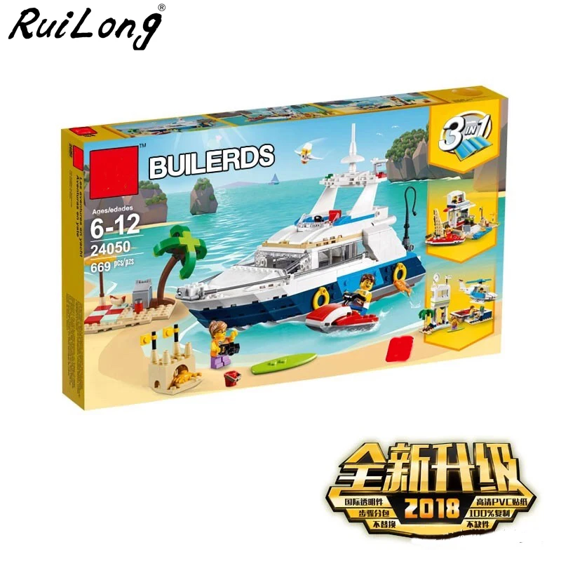 

New Cruising Adventure LegoINGLY City 3 in 1 Building Blocks Bricks Compatible LegoINGLY Creators Builerds City Toys Children