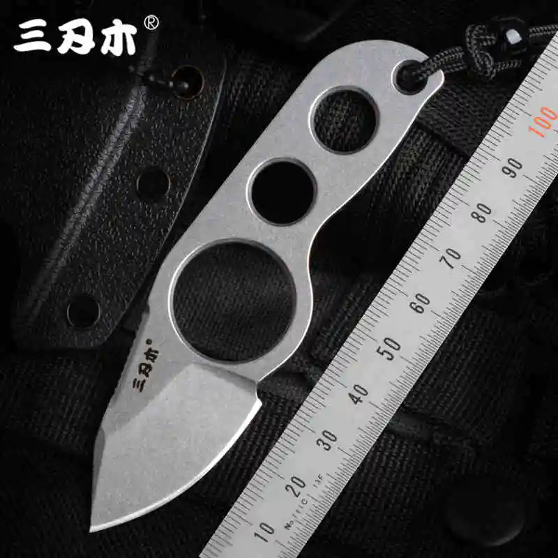 

Sanrenmu 4091 Mini Fixed Blade Knife Collar Knife Outdoor Camping Tactical Hunting Survival Tool EDC 12C27 Blade With K-Sheath
