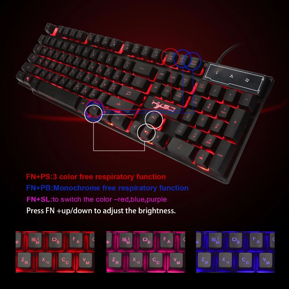 Russian Backlight Gaming Keyboard