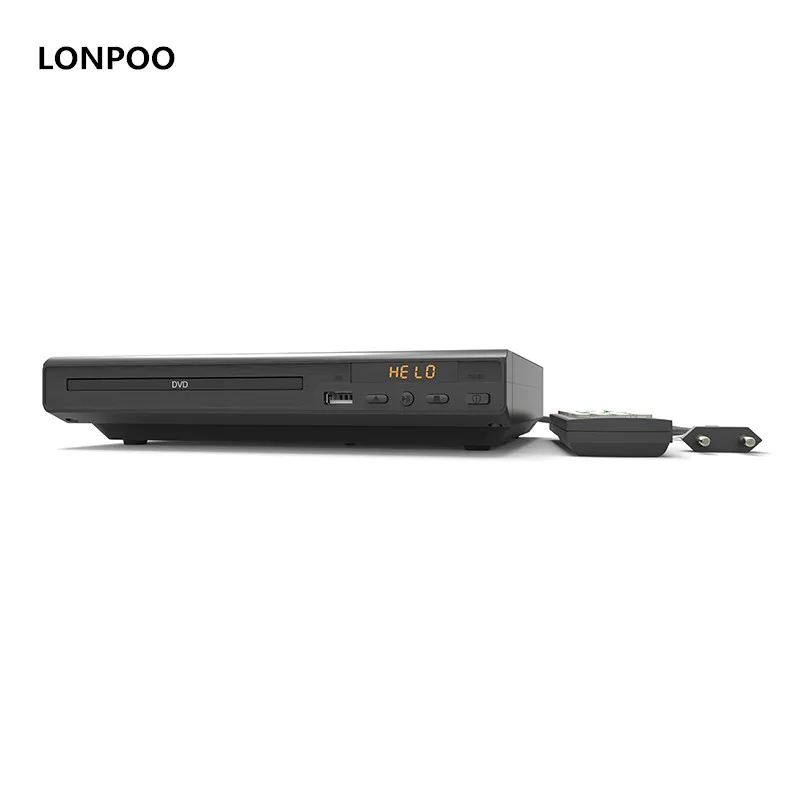 LONPOO портативный DVD плеер регион Бесплатная RCA USB дешевые Multi язык DIVX MPEG4 CD RW MP3