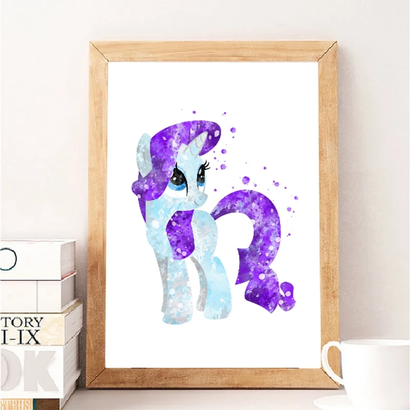 watercolor horse print kids room decor