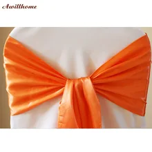 200 шт., чехлы для шт. свадебных стульев, оранжевые пояса для стульев, темно-синий свадебный бант, пояс-кушак