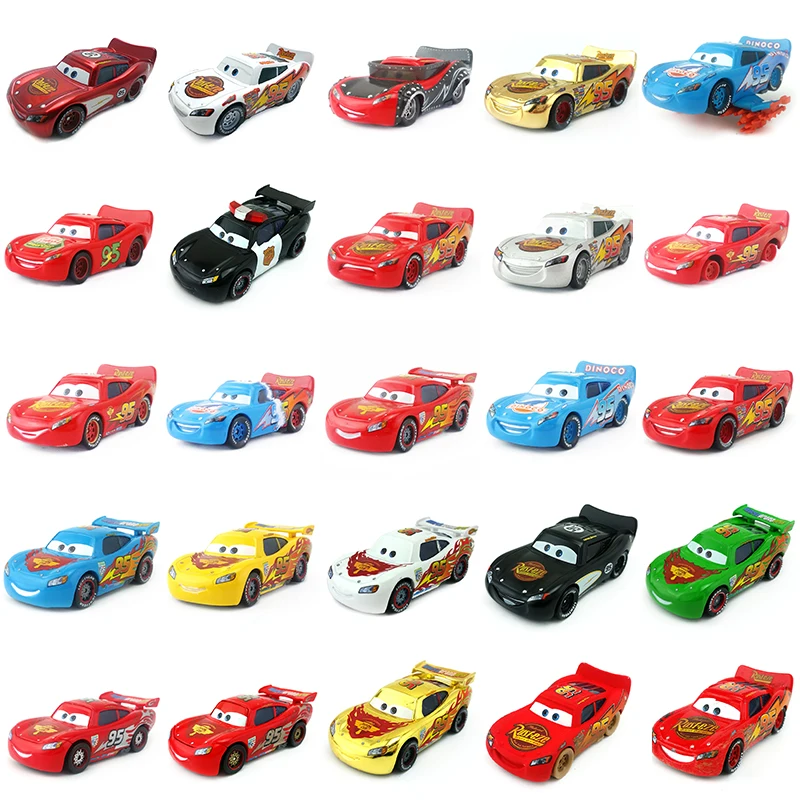 Disney Pixar Cars Gold Dinoco синий черный полицейский Молния Маккуин литой игрушечный автомобиль для детей 1:55 Свободный бренд и