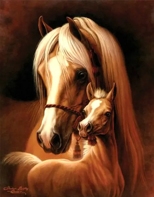 Diy diamond painting Cross stitch animal horse 5d resin round mosaic Handmade Embroidery kit | Дом и сад