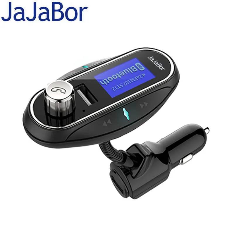 Jajabor Bluetooth автомобильный комплект громкой связи fm-передатчик AUX 3,5 мм аудио плеер Поддержка TF карты/U диск двойной USB 5 В 2.1A автомобильное зарядное устройство