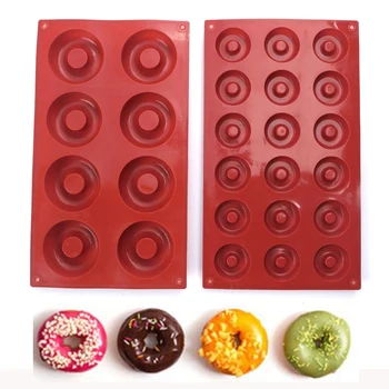 

1pcs 8/18 Cavity Doughnut Baking Mold Silicone Cake Chocolate Mousse Candy Soap Pastry Moulds Decor Kitchen Baking Accessories