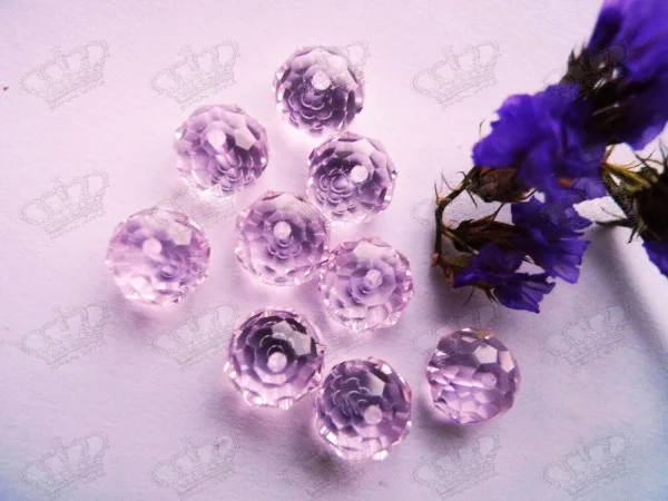 10 мм детские розовые граненые хрустальные бусины Rondelle 40 шт|crystal glass beads|glass beadsfaceted
