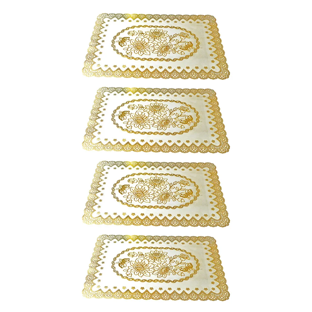 8 قطعة/الوحدة المفارش PVC الحرارة مقاومة مستطيلة التذهيب الوقايات عاء الحصير طاولة طعام الحصير للمنزل حزب الزفاف