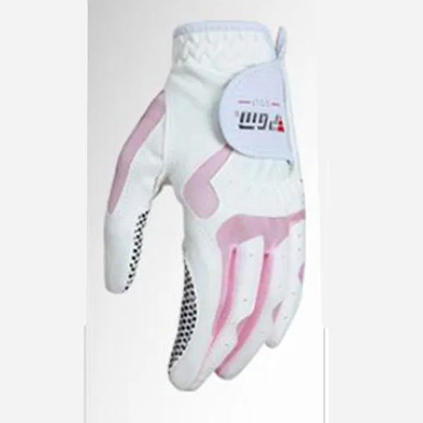 Перчатки для гольфа, женские перчатки для гольфа, дышащие мягкие спортивные перчатки из микрофибры, Левая Правая рука 17 18 19 20 21 - Цвет: White with Pink