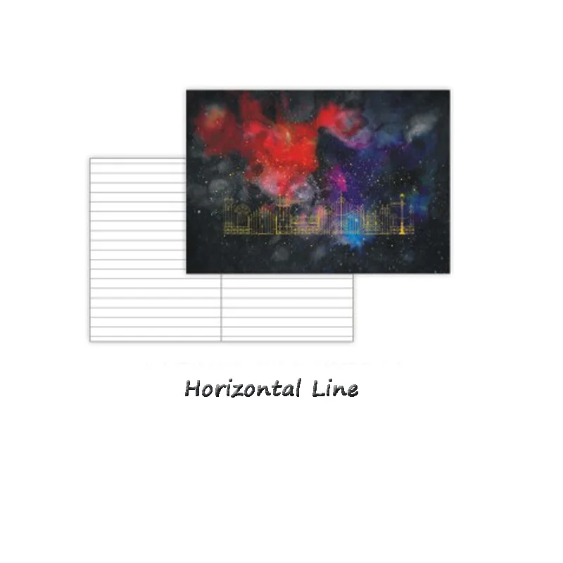 horizontal line Galaxy notebook Мини Размер Sqaured/пустой/Еженедельный план/рулевой портативный блокнот размер паспорта Bullet Journal Note Pad - Цвет: horizontal line