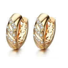 QCOOLJLY, классический дизайн, маленькая круглая петля, розовое золото, цвет AAA CZ, изысканные свадебные серьги-кольца для женщин CR038