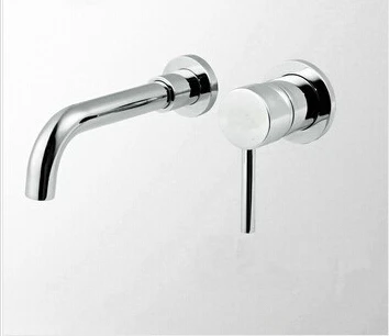 2016 high quality brass bathroom in wall sink faucet with revolving plumbing pipe basin faucet
