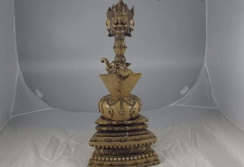 

USPS to USA S0948 Tibet Buddhism Old Copper Bronze Mahakala Hayagriva Buddha Phurpa Dagger Vajra