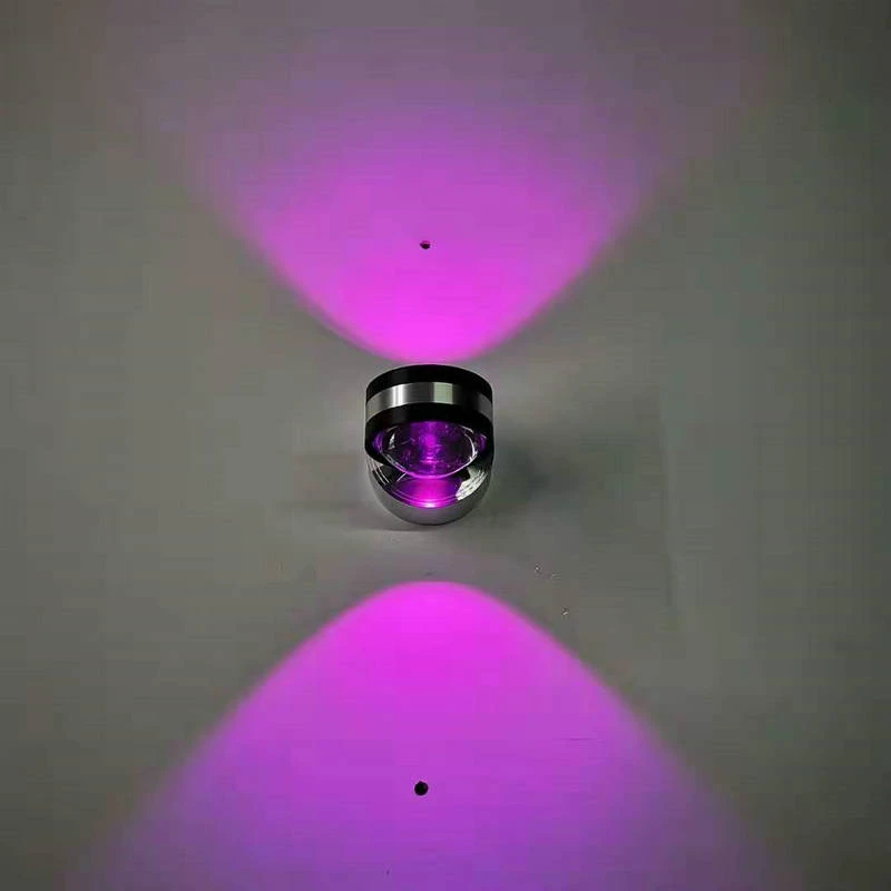 Светодиодный двухсторонний Хрустальный настенный светильник вверх и вниз, светильник ing, внутренняя алюминиевая лампа 6 Вт, фоновая настенная декоративная лампа, светильник для коридора - Цвет абажура: Violet