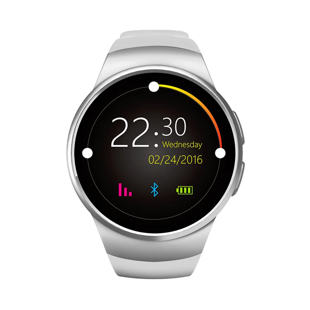 Kaimorui умные часы для мужчин SIM TF карта Bluetooth Smartwatch Шагомер монитор сердечного ритма трекер для Android IOS часы телефон - Цвет: White