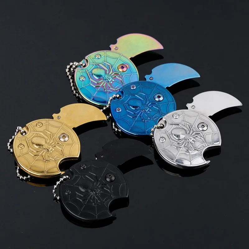 

Outdoor Multifunctional Tools, Mini Coin Knife Stainless Steel EDC Key Hanging Buckle with Q-Knife, Opener,