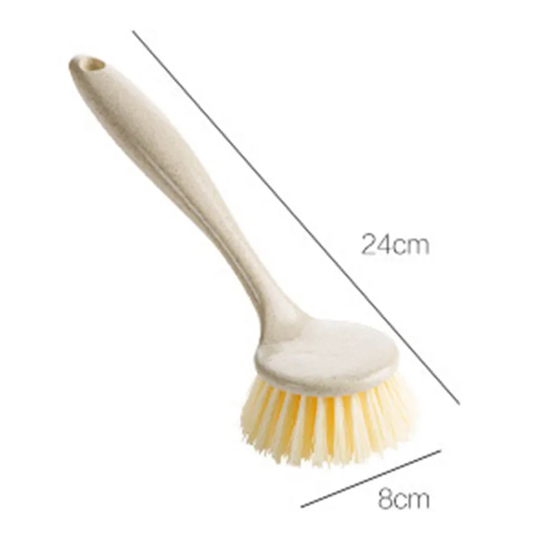Long Handle Round Brush Cleaning Kitchen Supplies Long Bristles Brush