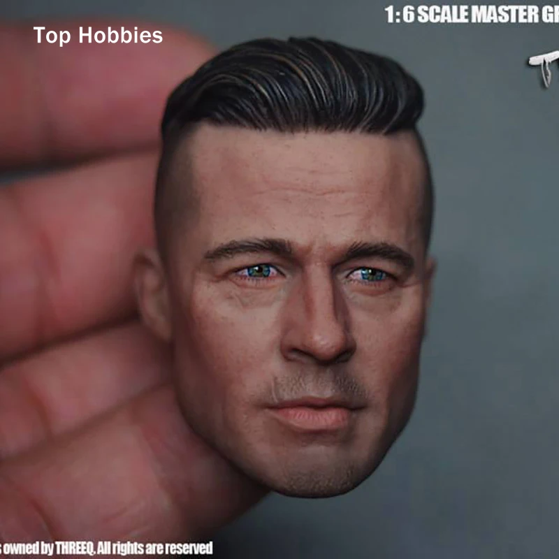 

1/6 Scale Maschio testa Head carving sculpt Brad Pitt Furious, diy Tank soldiers Accessories THREEQ MG F 12"Phicen action figure