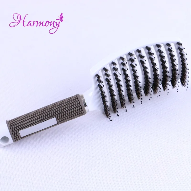 1pcs Anti-static Heat Curved Vent Comb Barber Salon Hair Styling Boar Bristle Brush Best For Detangling All Hair Types 1pcs Anti-static Heat Curved Vent Comb Barber Salon Hair Styling Boar Bristle Brush Best For Detangling All Hair Types