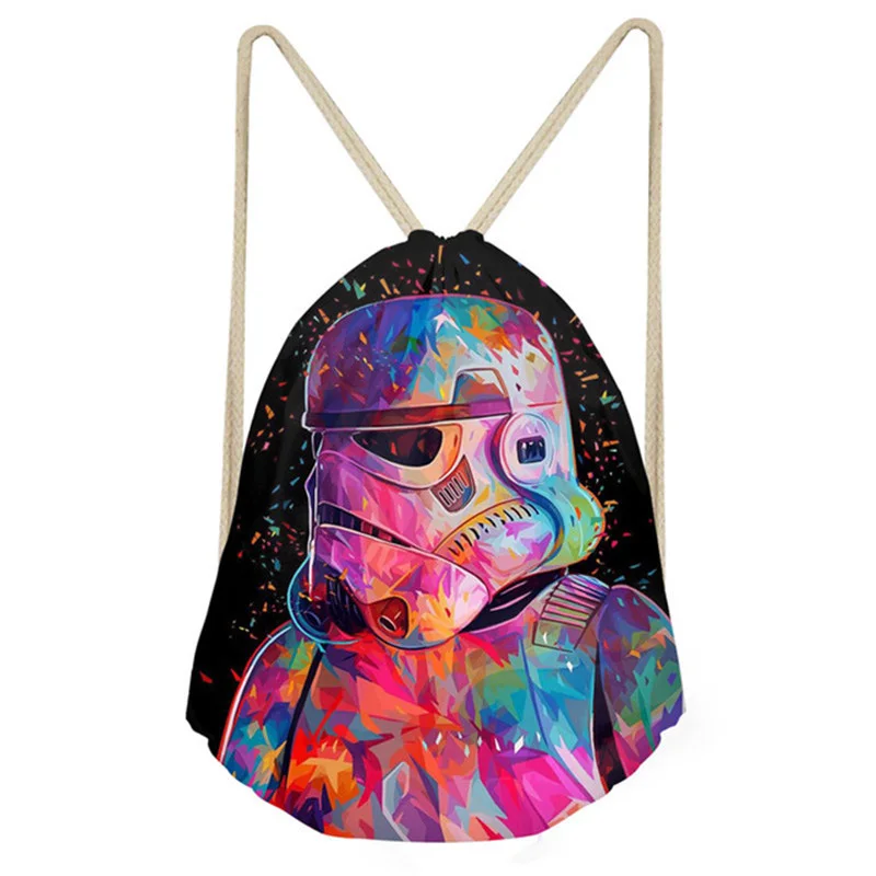 3D Star Wars печатных Для женщин мешки Drawstring бультерьер мешок пакет для детей девочек