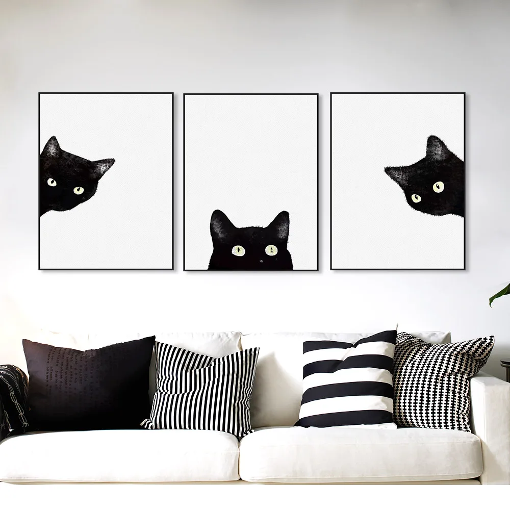 Popular Black Cat Art Buy Cheap Black Cat Art Lots From China inside Black Cat Home Decor