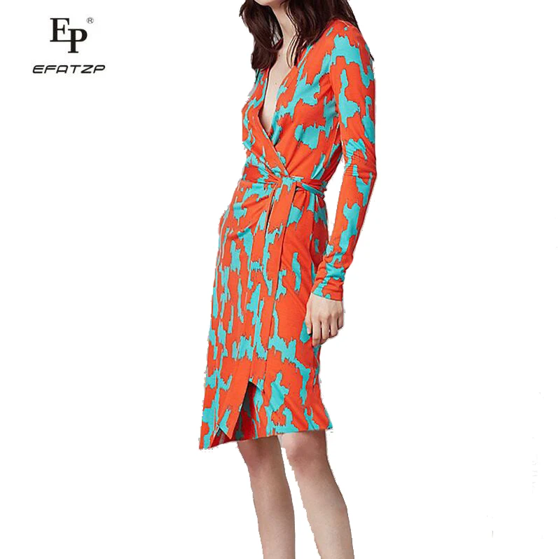 three quarter sleeve wrap dress