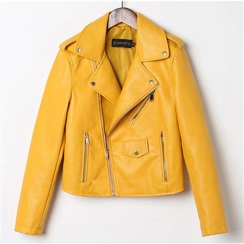 

Woman Spring Leather Jackets Female Autumn Pu Coat Lady Locomotive Jacket Women Slim Leather Coats Lady Winter Slim Outerwear